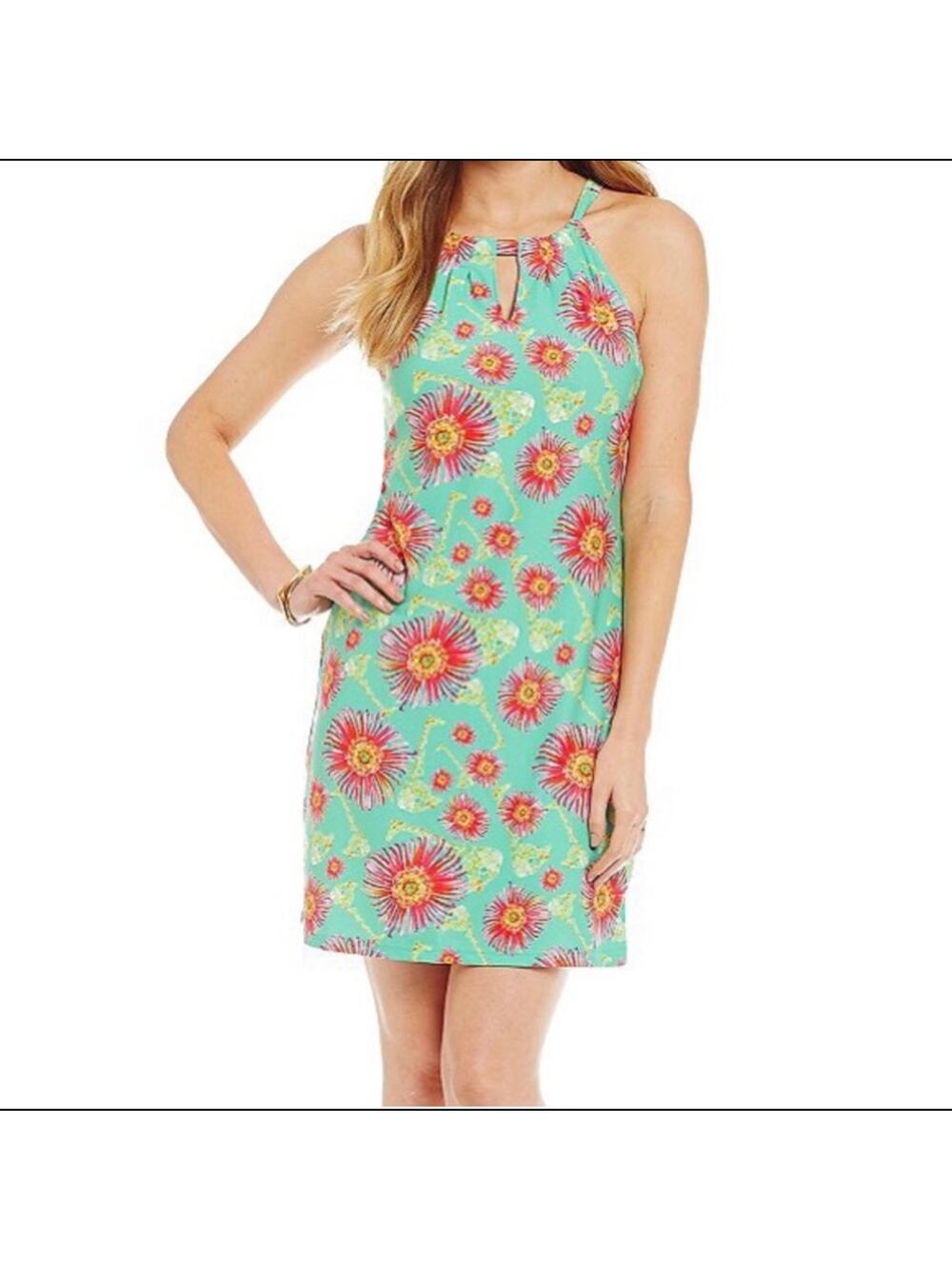 Kaeli Smith Resort Wear Roland Shift Dress Giraffe Print Jersey Knit Large